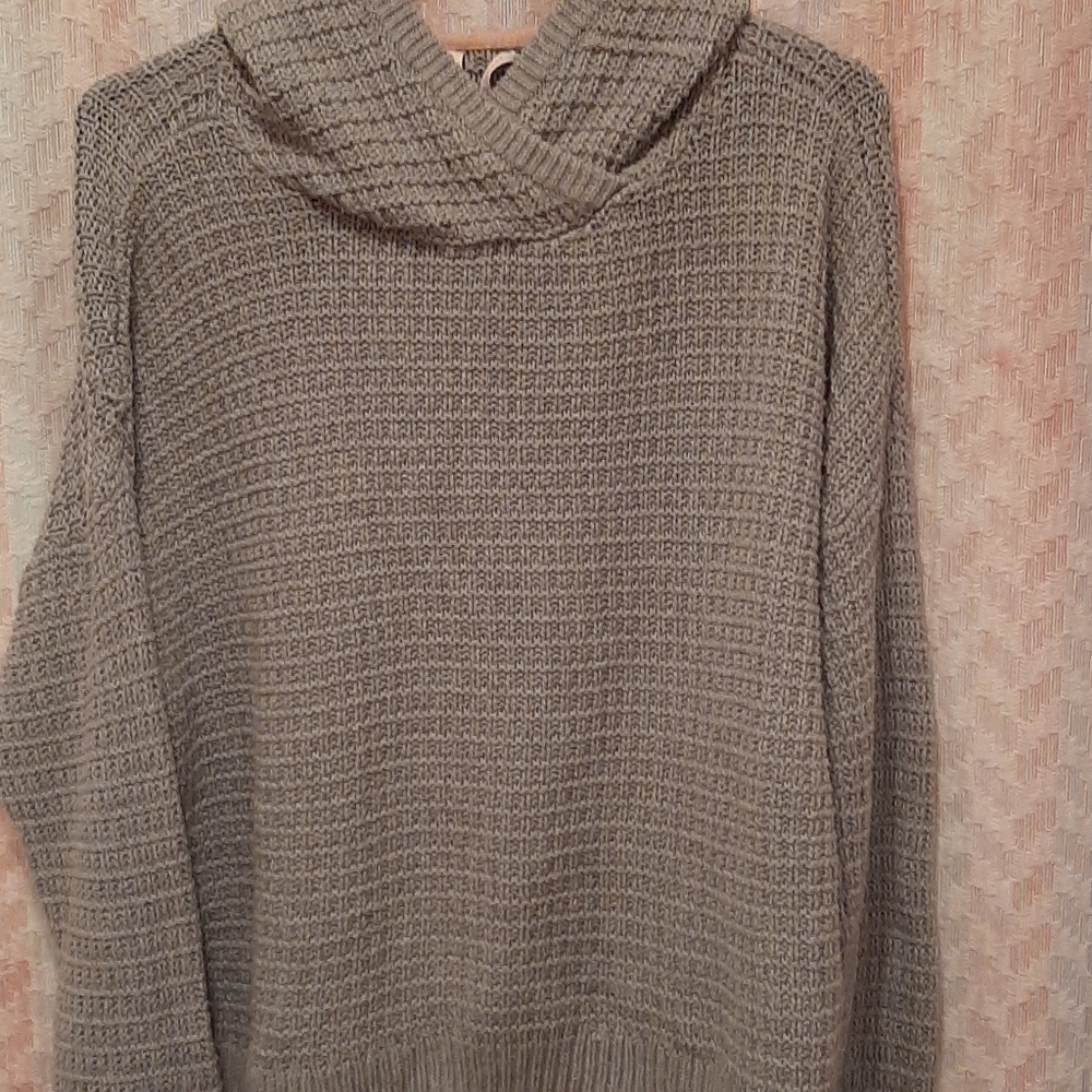 Waffle Knit Victoria's Secret Grey Hooded Cozy Sweatshirt